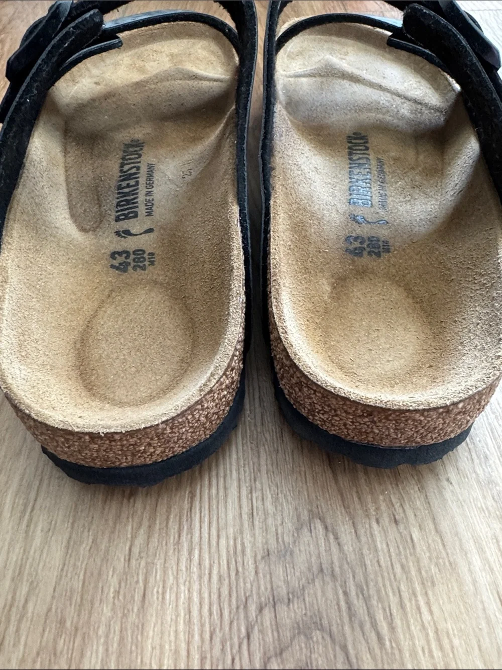 Birkenstock Two-Strap Sandals in Black Size 43